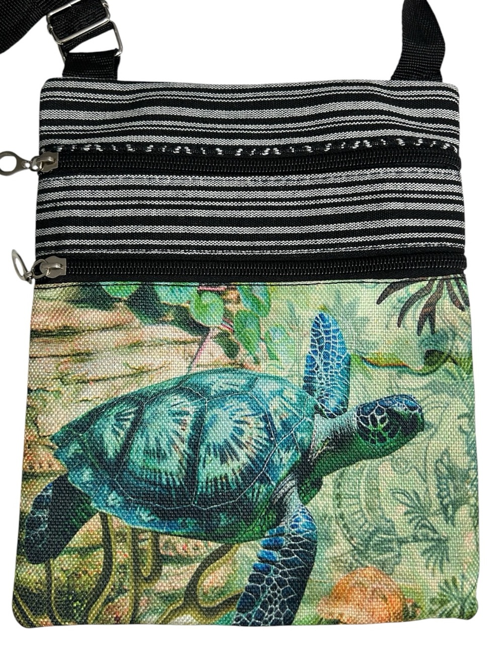 NWOT Sea Turtle Crossbody Bag Green & Black